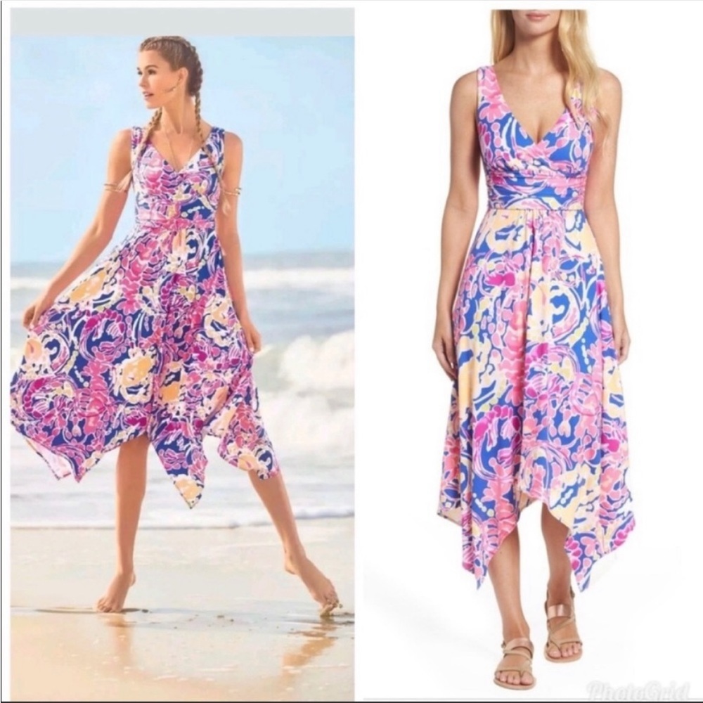 Lilly Pulitzer Sloane midi dress in brilliant blue catch and release
